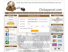 Tablet Screenshot of clickaparcel.com